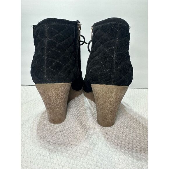 Mia black suede wedge heeled booties size 11 - Picture 5 of 10
